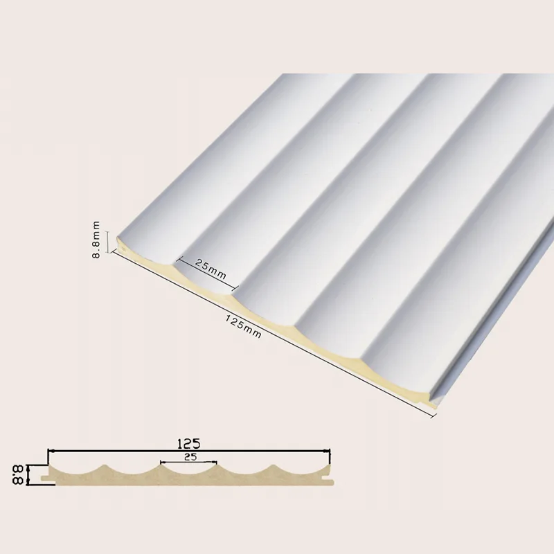 125 แผงผนังร่อง 5 กริดแบบฝังทึบ